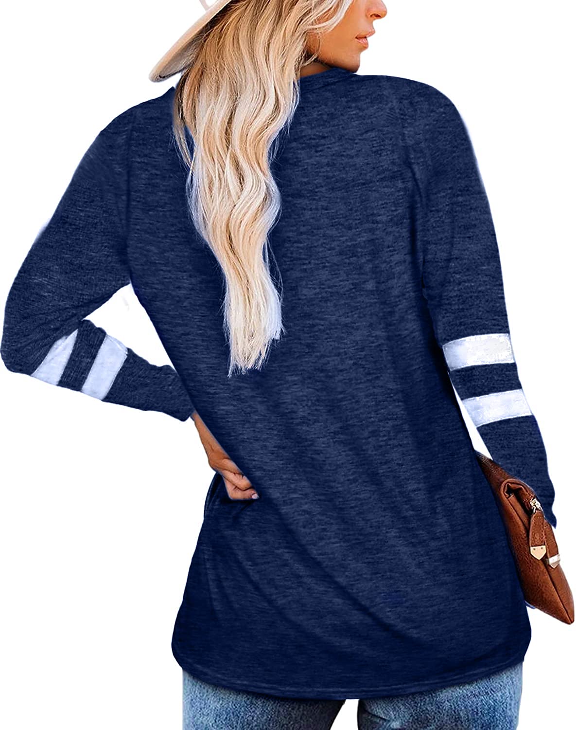 Grace's Secret Women's Long Sleeve V-Neck Casual Tunic Tops - Soft & Comfortable Blouse for Work, Date Night & Everyday Wear