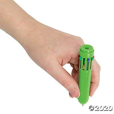 Fun Express Neon Mini Shuttle Pens - 12 Pack with 10 Vibrant Ink Colors Each - Perfect for School, Office & Creative Note Taking