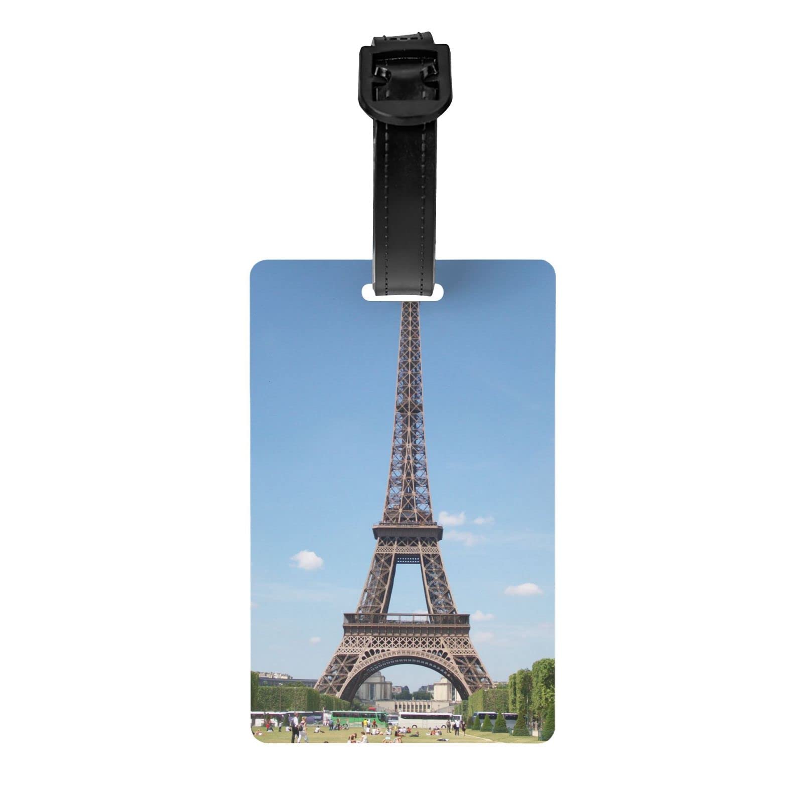 Eiffel Tower Luggage Tags for Suitcases - 2 Pack Blue Travel ID Tags with Detachable Wrist Strap for Women & Men - Perfect for Paris Trips, Honeymoons & Vacation Souvenirs