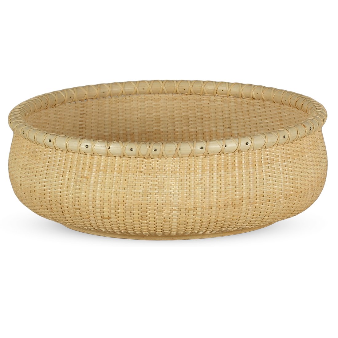 Handmade Rattan Fruit Basket - Round Woven Serving Tray for Bread, Cake & Kitchen Counter | Natural Rattan Desktop Organizer | Perfect for Breakfast, Tea Parties & Home Decor