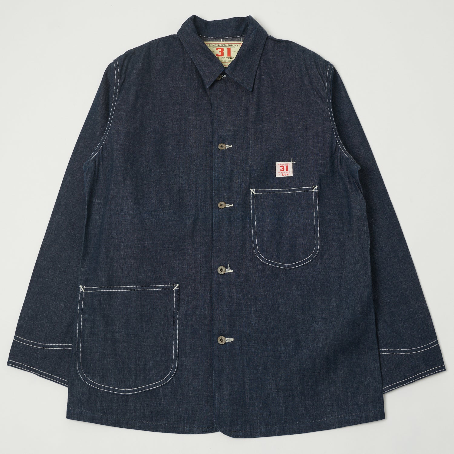 Lee Archives WWII 'Loco' Denim Coverall Jacket - Vintage Raw Denim Workwear for Men | Military Style Utility Jacket for Collectors & History Enthusiasts | Perfect for Reenactments, Cosplay & Outdoor Adventures