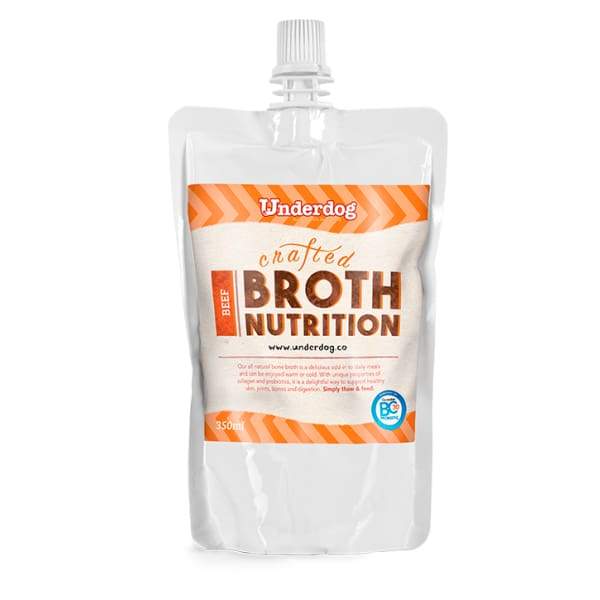Premium Underdog Frozen Beef Bone Broth for Dogs - 350ml | High-Protein Dog Supplement for Joint Health & Digestion | Perfect for Senior Dogs & Post-Surgery Recovery