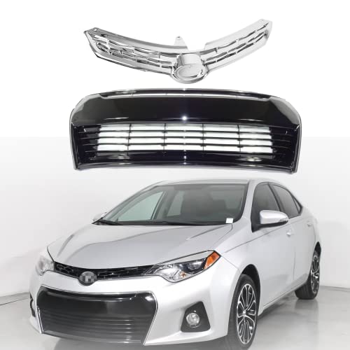 Chrome upper grille+Black lower grille
