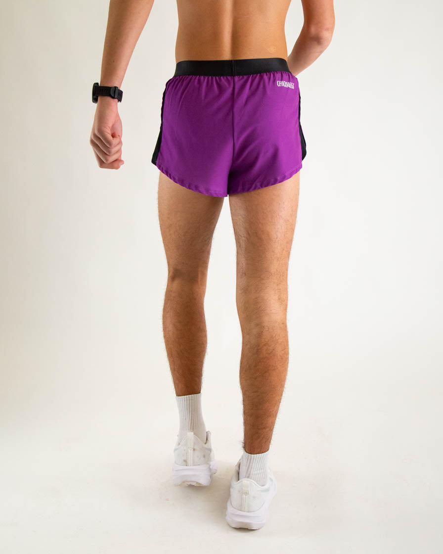 Men's Deep Purple 2 Split Running Shorts - Lightweight Athletic Shorts for Gym, Jogging & Workout - Comfortable Training Shorts with Side Splits for Men