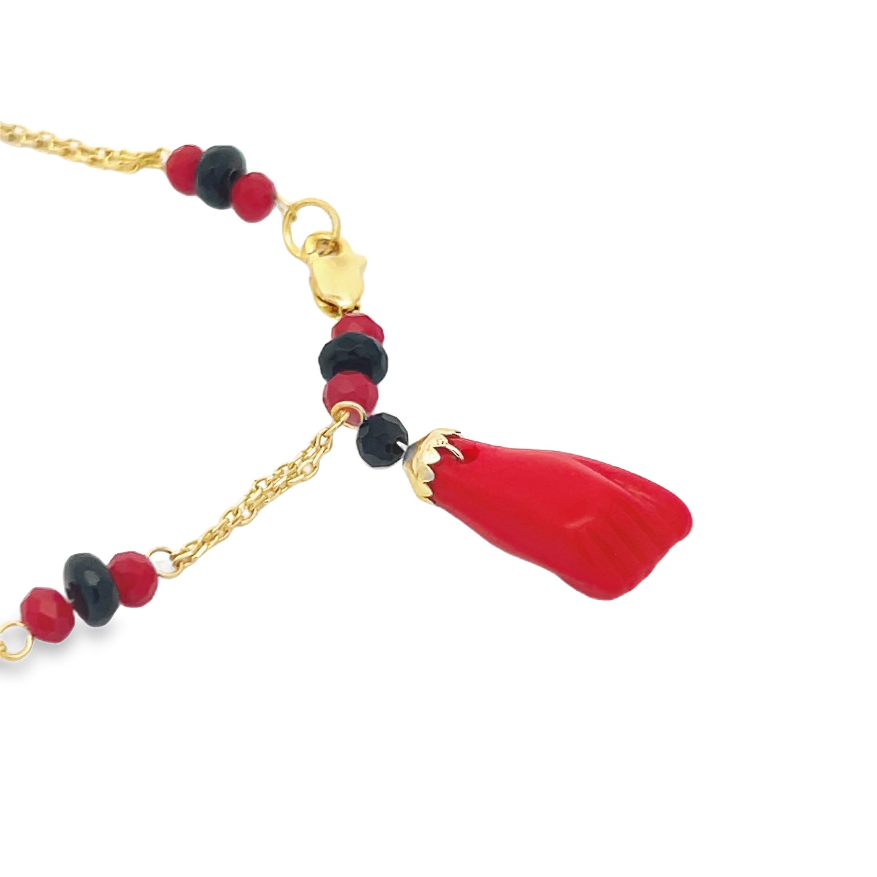 14K Gold Red Azabache Baby Bracelet - Engravable Protection Charm for Newborns & Infants - Perfect Christening, Baptism & First Birthday Gift - JTJ™ Jewelry