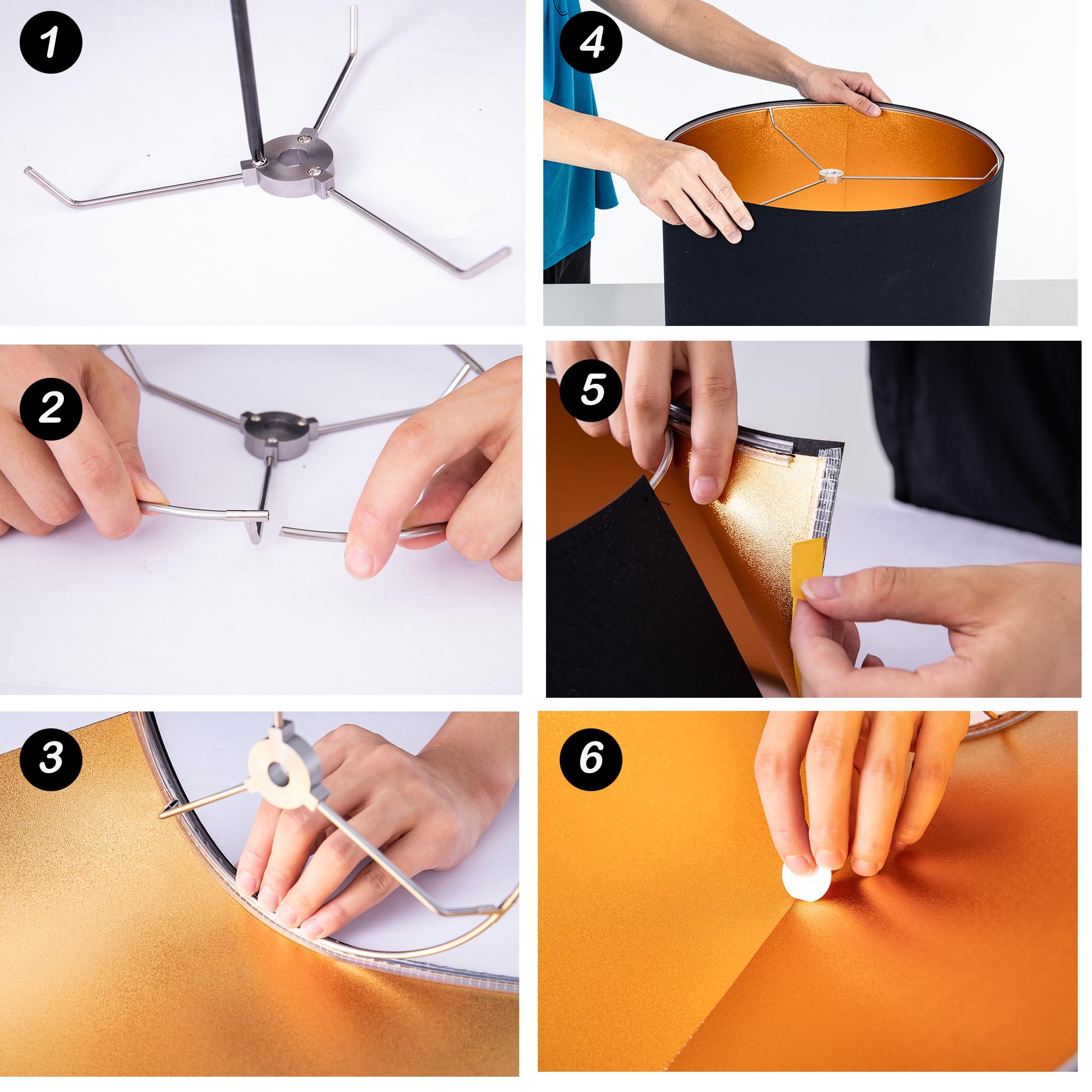 Wellmet 13x13x10 Inch Fabric Drum Lampshade - Classic Modern Style with Spider Fitter for Table, Bedside & Floor Lamps - Easy Assembly Required - Perfect for Living Room, Bedroom or Office Decor