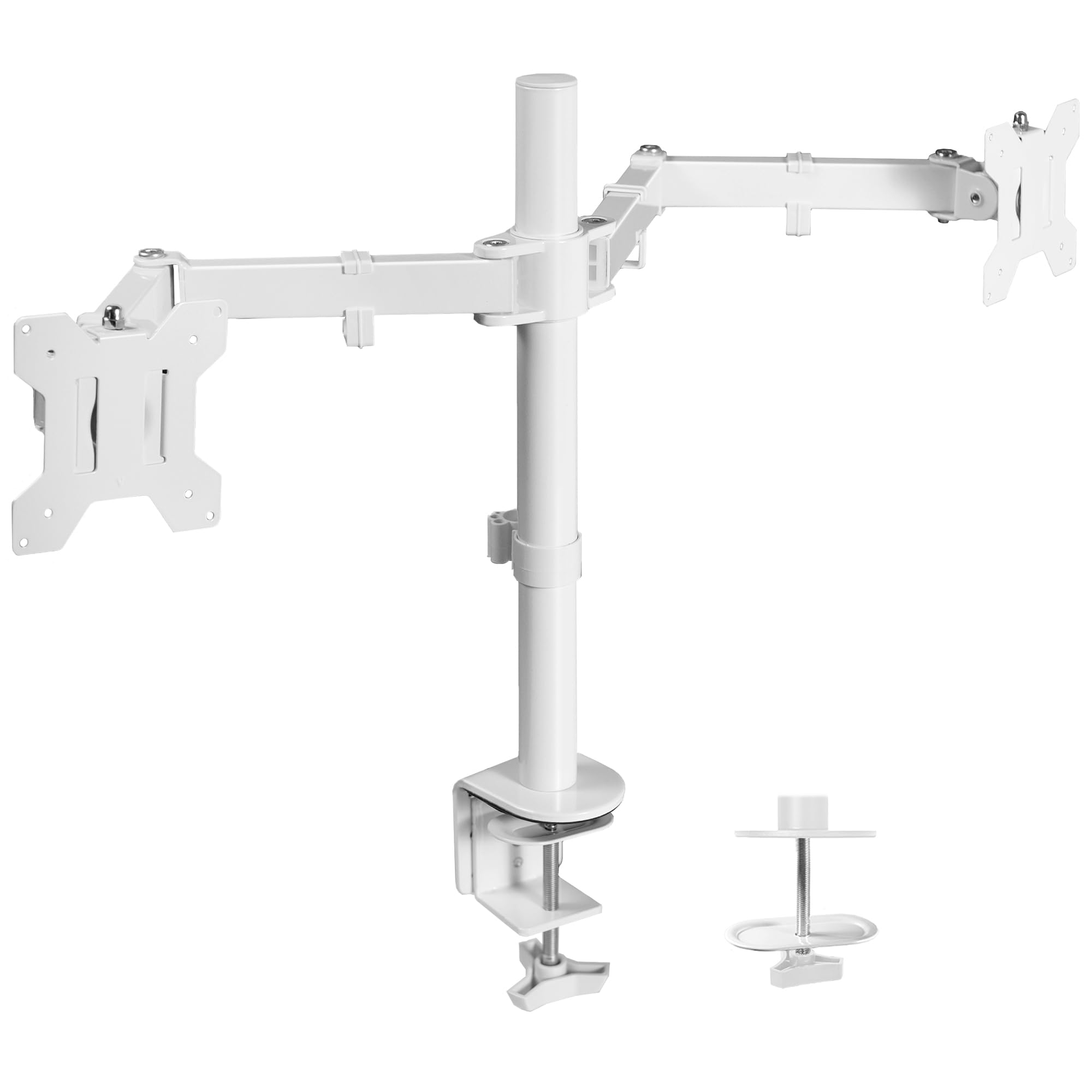 VIVO Dual Monitor Stand for 2 Screens up to 32 inches, Heavy Duty Fully Adjustable Desk Mount for LCD LED Monitors, White (STAND-V032W) - Perfect for Home Office, Gaming Setup, and Workstation Ergonomics