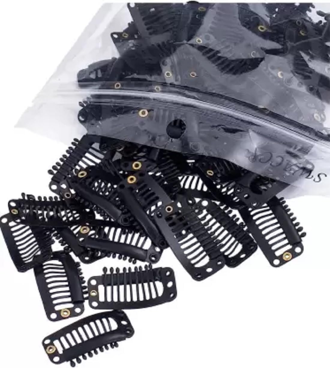 20 Pack Abrish Snap/Tic Tac Hair Clips for Wigs, Hair Extensions & Dupatta - Strong Steel Hair Style Accessories | Perfect for Parties, Weddings & Daily Styling