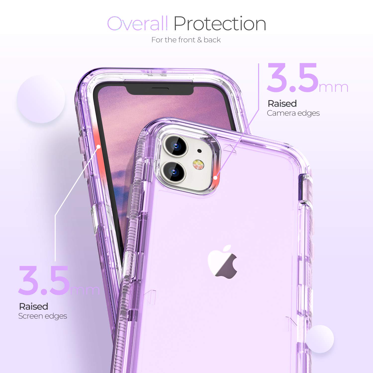 ORIbox Heavy Duty Shockproof Clear Case for iPhone 11 Pro Max - Anti-Scratch & Anti-Fall Protection - Perfect for Outdoor Activities, Work & Daily Use