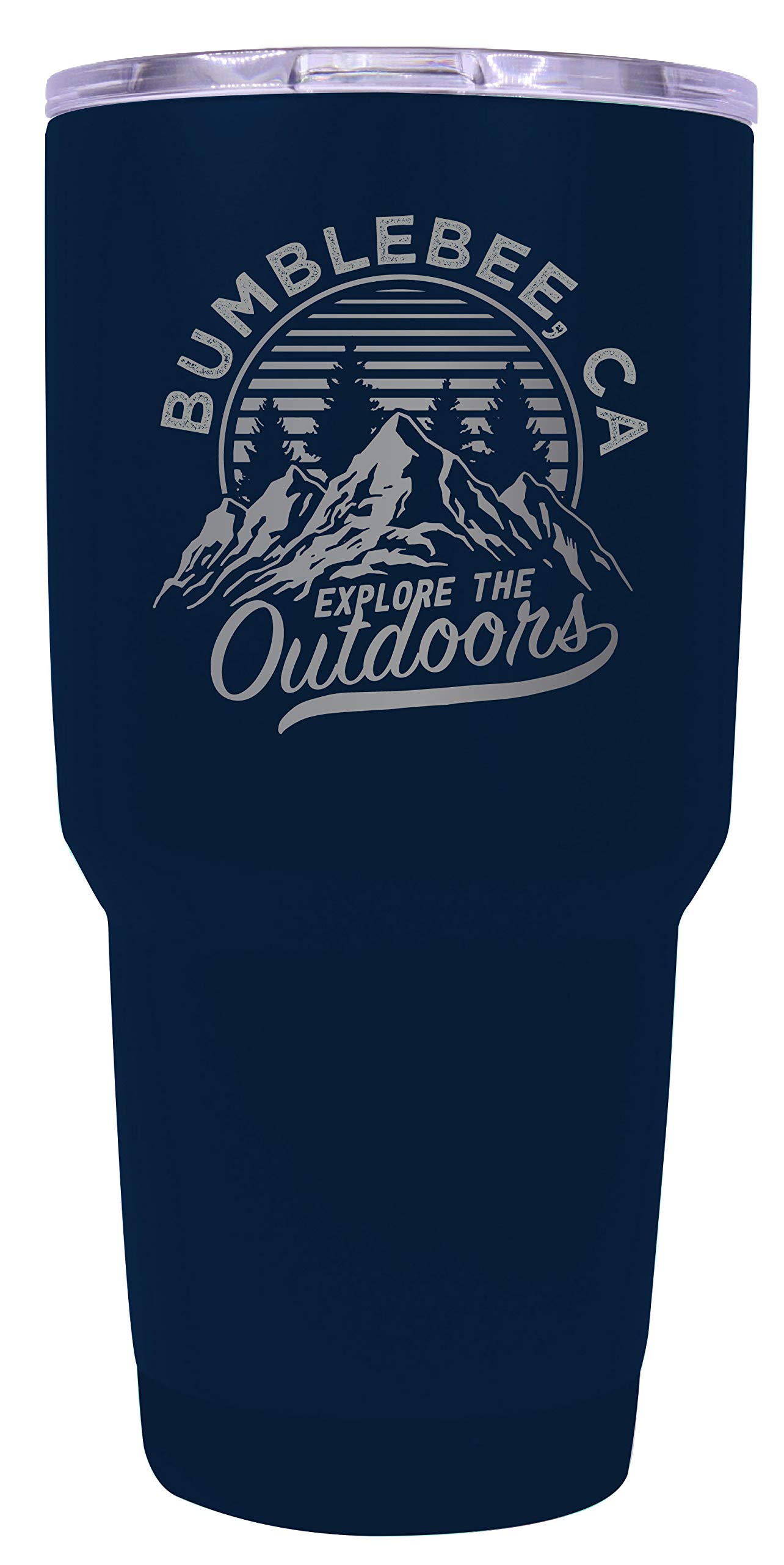R&R Imports Bumblebee California Souvenir - 24oz Insulated Stainless Steel Tumbler with Laser Engraving, Navy Blue - Perfect for Travel, Beach & Outdoor Adventures