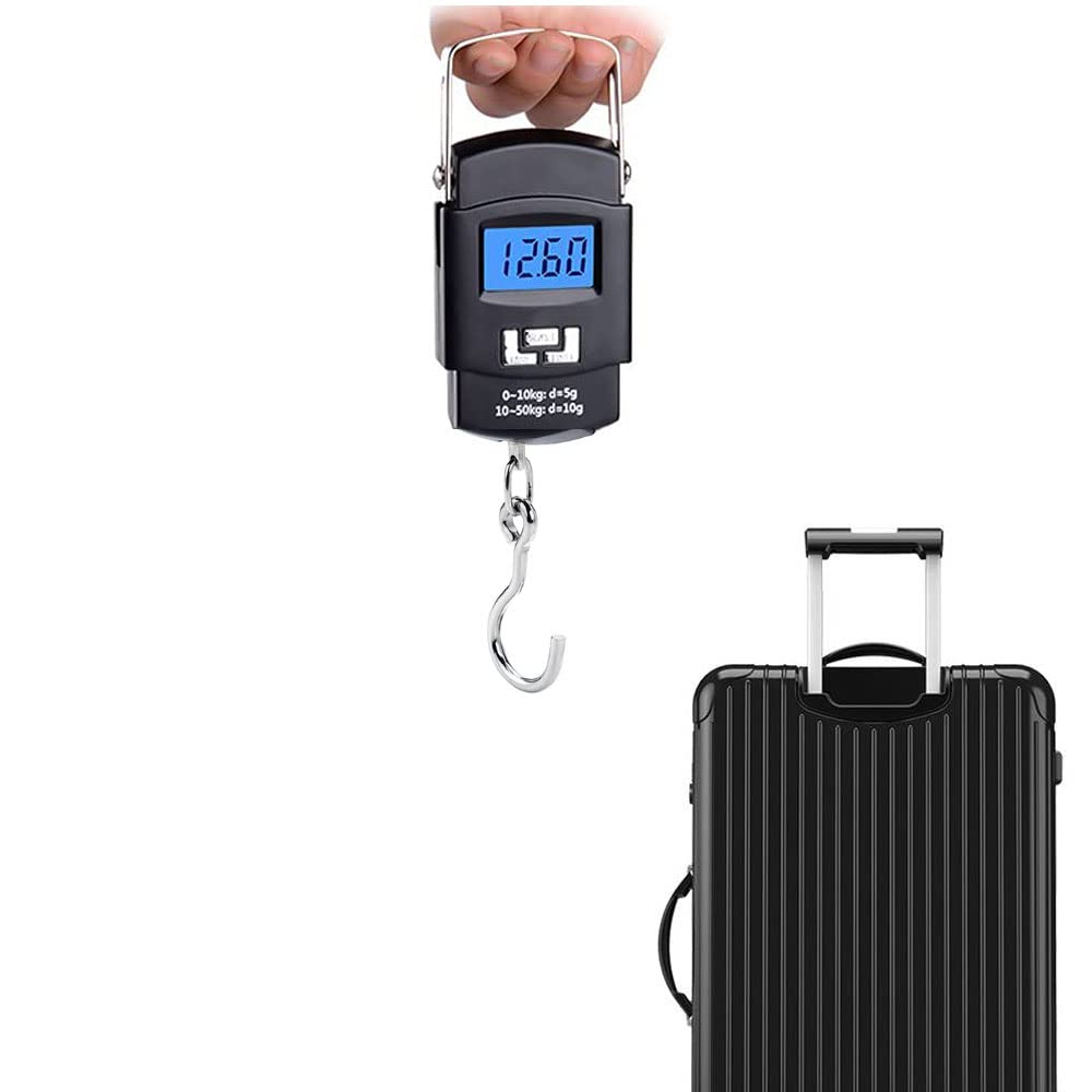 Portable Digital Luggage Scale with Auto-Lock & LCD Display - 110lbs/50kg Capacity, Accurate Weight Measurement for Travel, Fishing & Shipping - Perfect for Airports, Camping & Outdoor Adventures