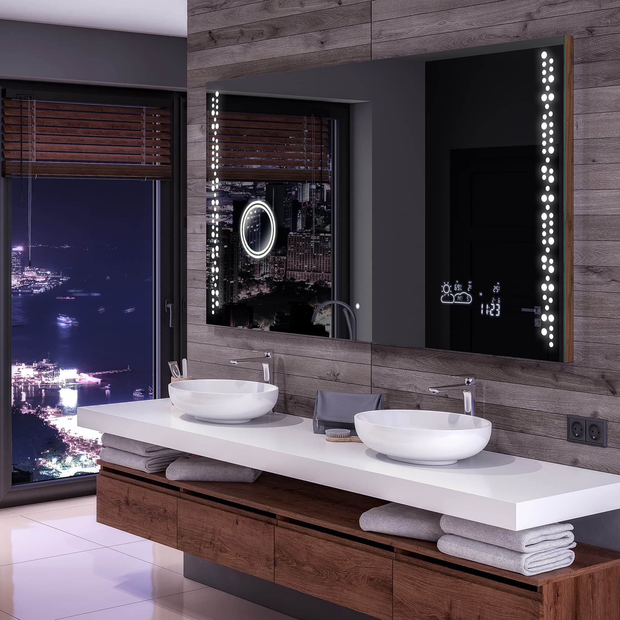 ARTFORMA 74 x 31 Inch LED Bathroom Vanity Mirror with Lights - Wall Mounted Anti-Fog Adjustable Mirror for Makeup & Shaving - Perfect for Modern Home, Spa, Salon & Hotel Bathrooms