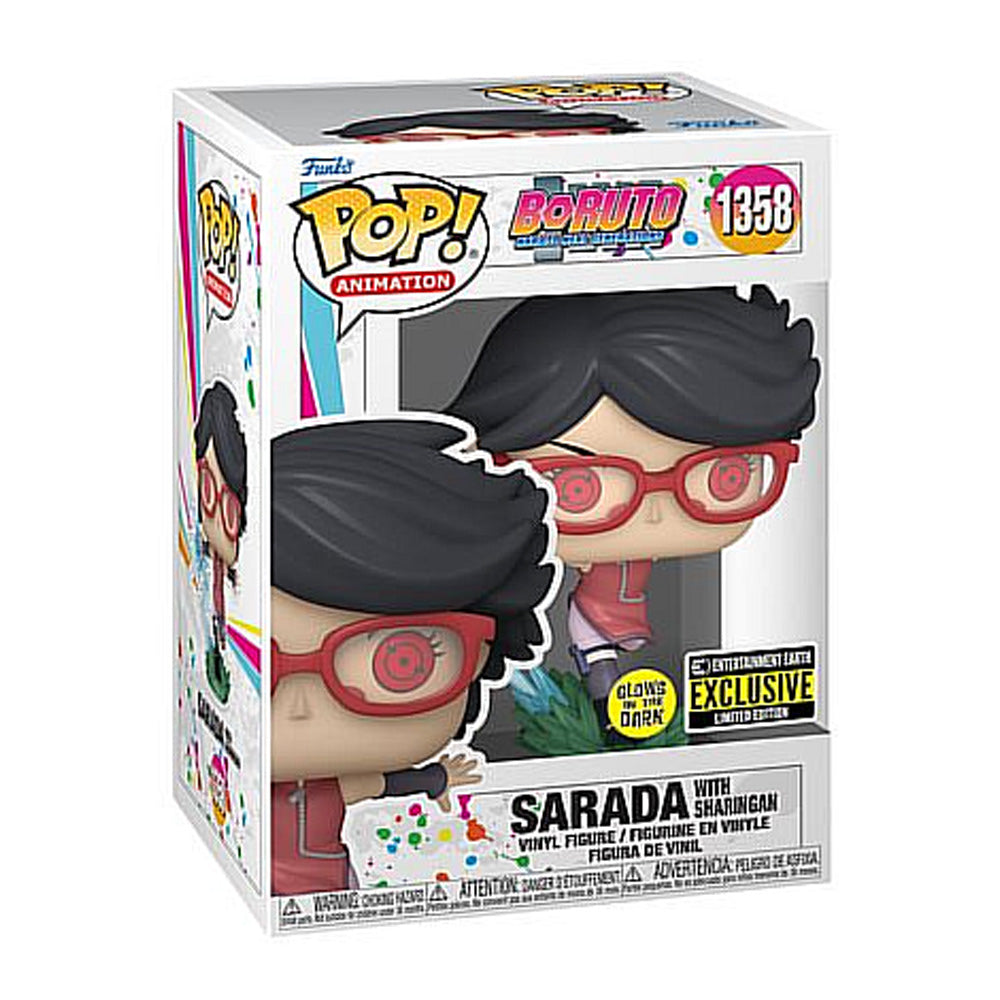 Boruto Pop! Vinyl Figure - Sarada Uchiha with Sharingan Eyes (Glow in The Dark, Exclusive Edition) | Anime Collectible for Fans, Home Decor & Gift for Naruto Lovers