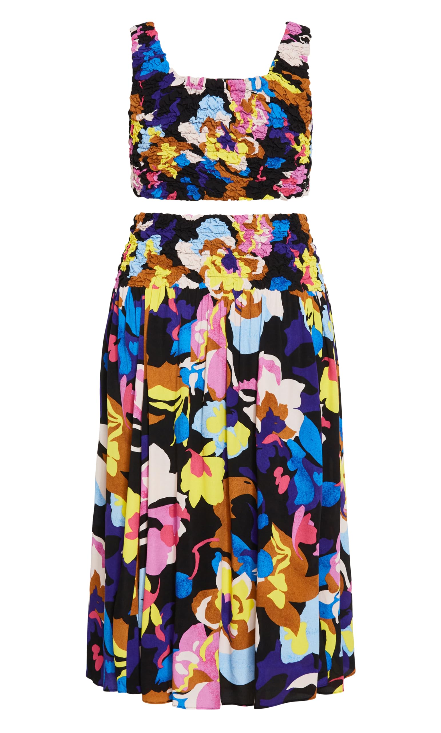 Plus Size 2 Piece Outfit - Floral Print Top & Skirt Set for Women | Casual Summer Dressy Outfit for Beach, Vacation & Date Night