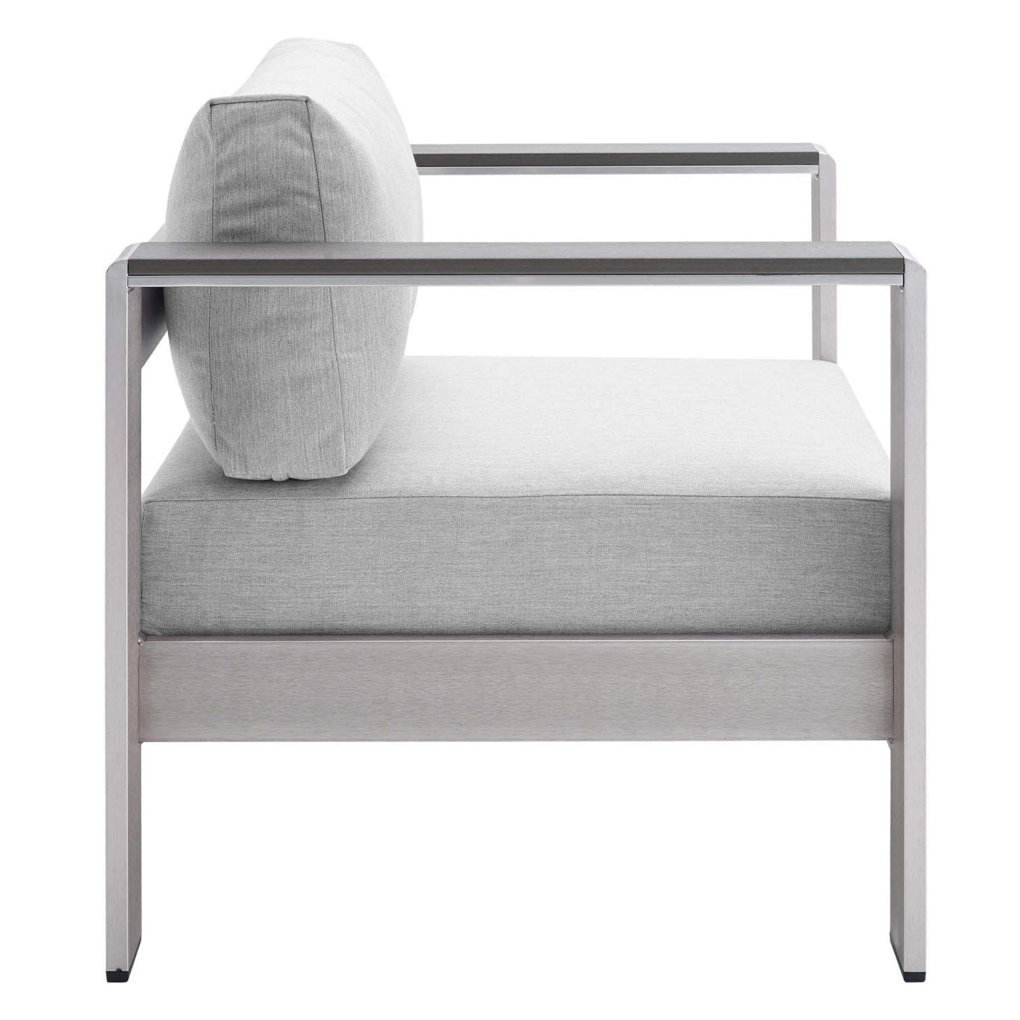 Ergode Shore Aluminum 4-Piece Outdoor Patio Furniture Set with Weather-Resistant Sunbrella Cushions - Includes Sofa, 2 Armchairs & Coffee Table for Backyard, Garden or Poolside Relaxation