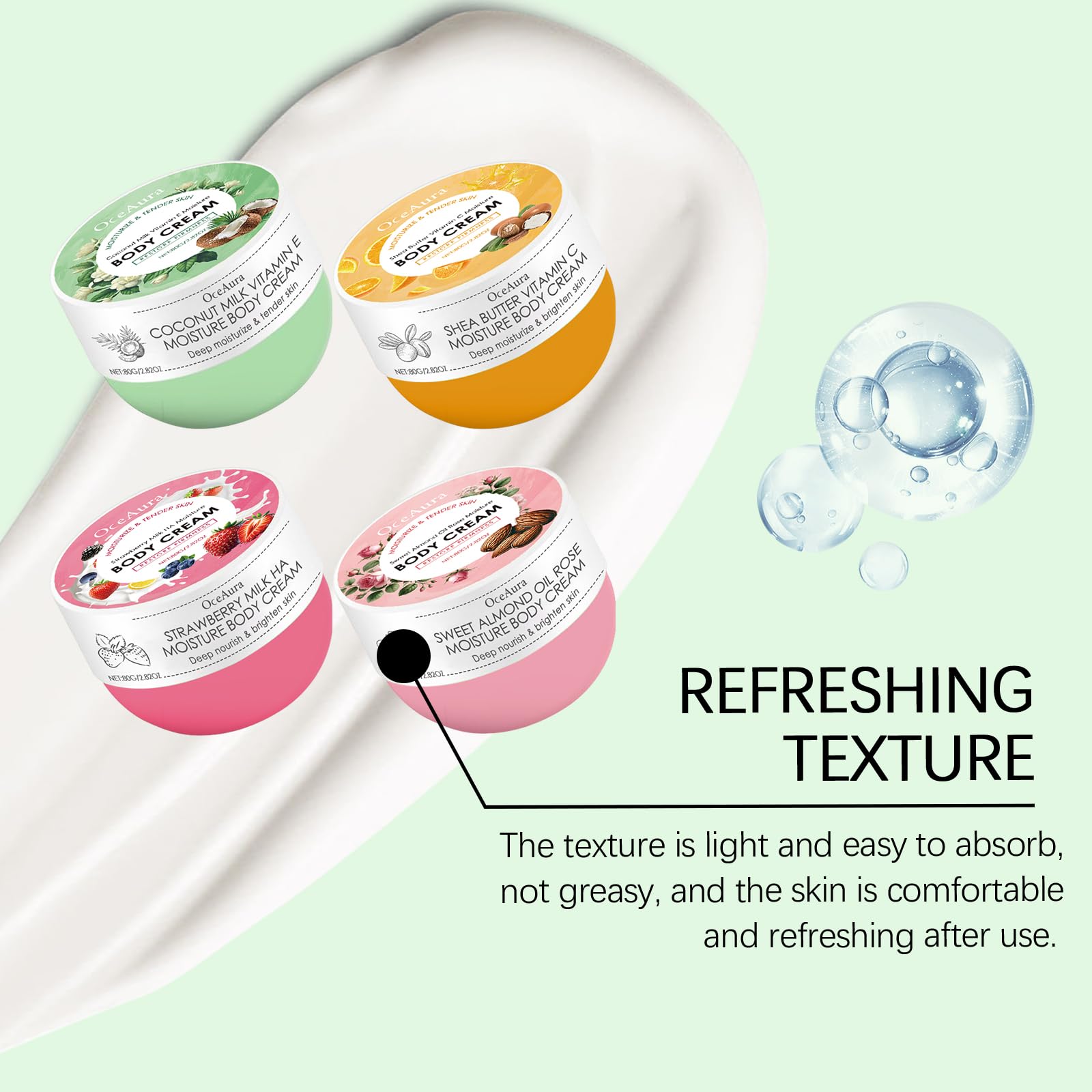 Juice Flower Body Cream - Hydrating & Firming Moisturizer with Hyaluronic Acid for All Skin Types | Skin Repair & Tightening Treatment | 2.82oz (4-Pack) - Perfect for Daily Skincare Routine & Post-Shower Hydration