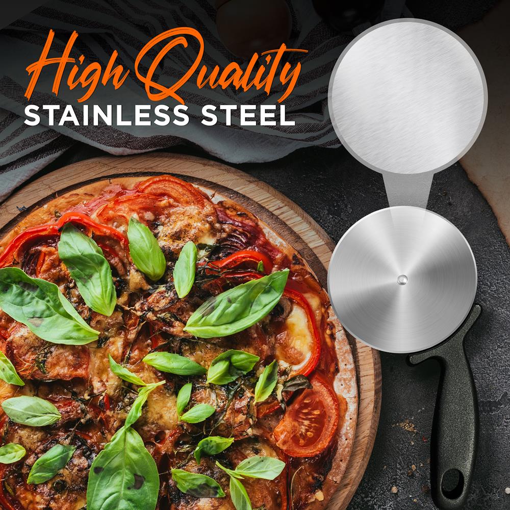 Stainless Steel Pizza Cutter Wheel - Sharp Rotary Blade for Perfect Slices - Ideal for Homemade Pizza, Pasta, Dough & Baking - Kitchen Essential for Pizza Lovers & Home Chefs