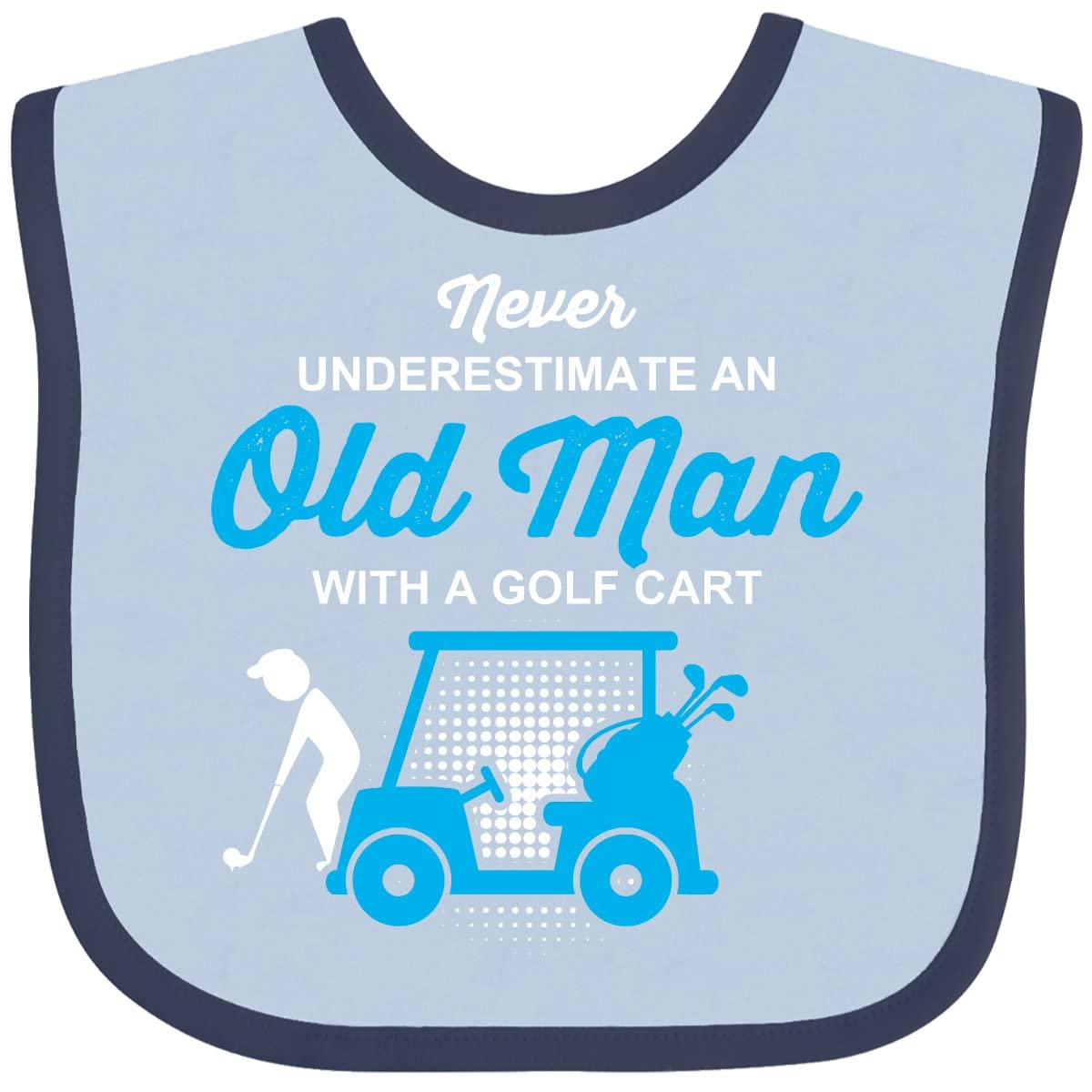 Inktastic Vintage Golf Cart Baby Bib - Funny & Cute Feeding Bib for Infants & Toddlers - Perfect for Mealtime, Daycare & Playtime