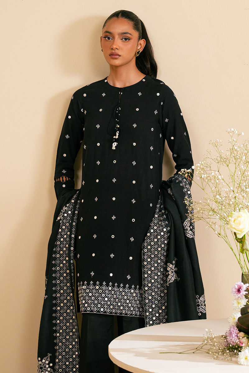 Monochrome Haze 2-Piece Set (Shirt & Dupatta) - Stylish Ethnic Outfit for Women | Perfect for Festivals, Weddings & Special Occasions