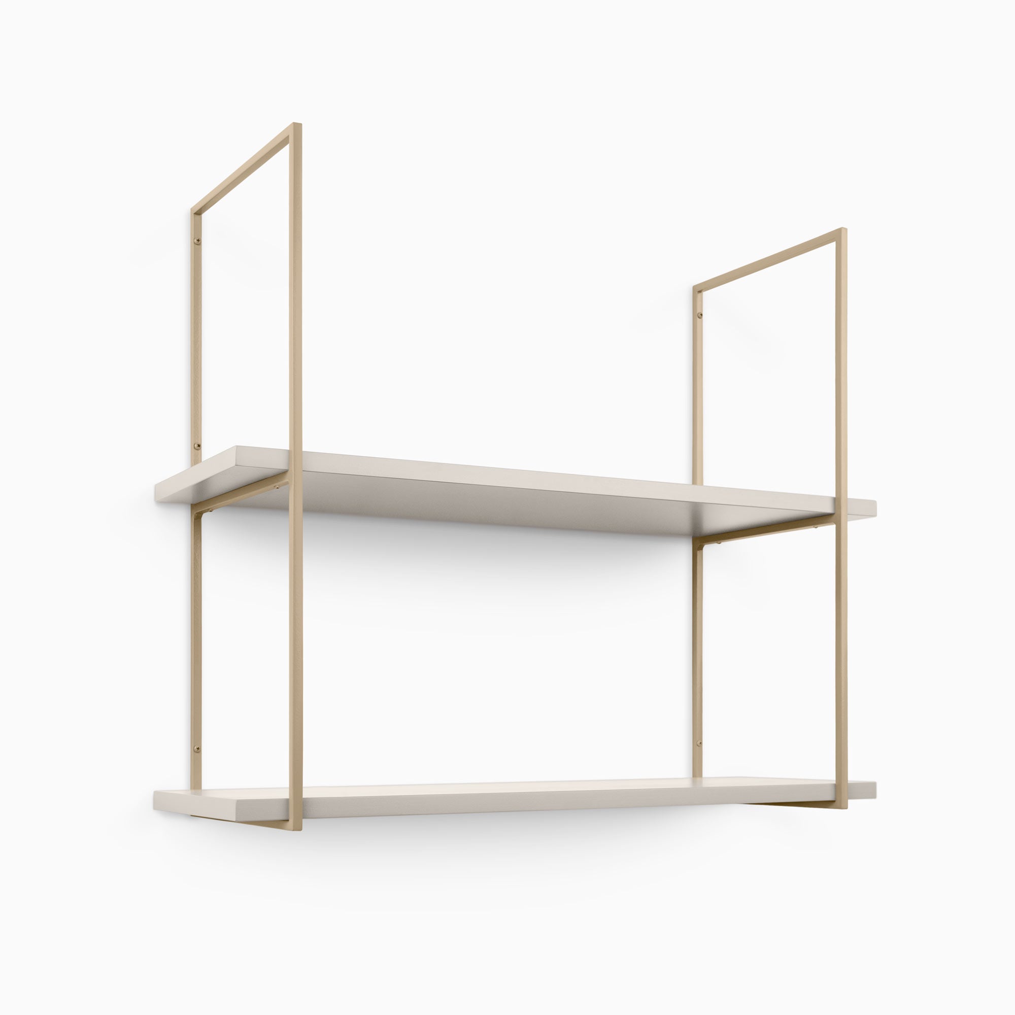 Lloyd Concretey 2 Tiered Shelf - Rustic Industrial Wood and Metal Wall Shelves for Home Decor, Kitchen, Bathroom & Office Storage - Perfect for Displaying Plants, Books, and Decorative Items