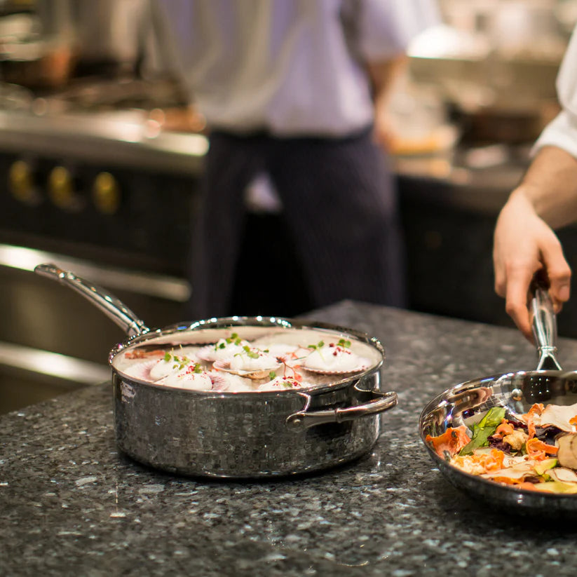 Ruffoni Symphonia Prima 5 QT Saute Pan - Premium Italian Cookware for Professional Chefs & Home Cooking, Perfect for Searing, Braising & Sauteing