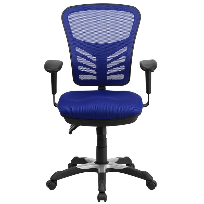 FLASH Mid Back Mesh Executive Office Chair - Ergonomic Swivel Chair with Adjustable Arms & Lumbar Support (Model HL 0001) - Perfect for Home Office, Gaming & Workspaces