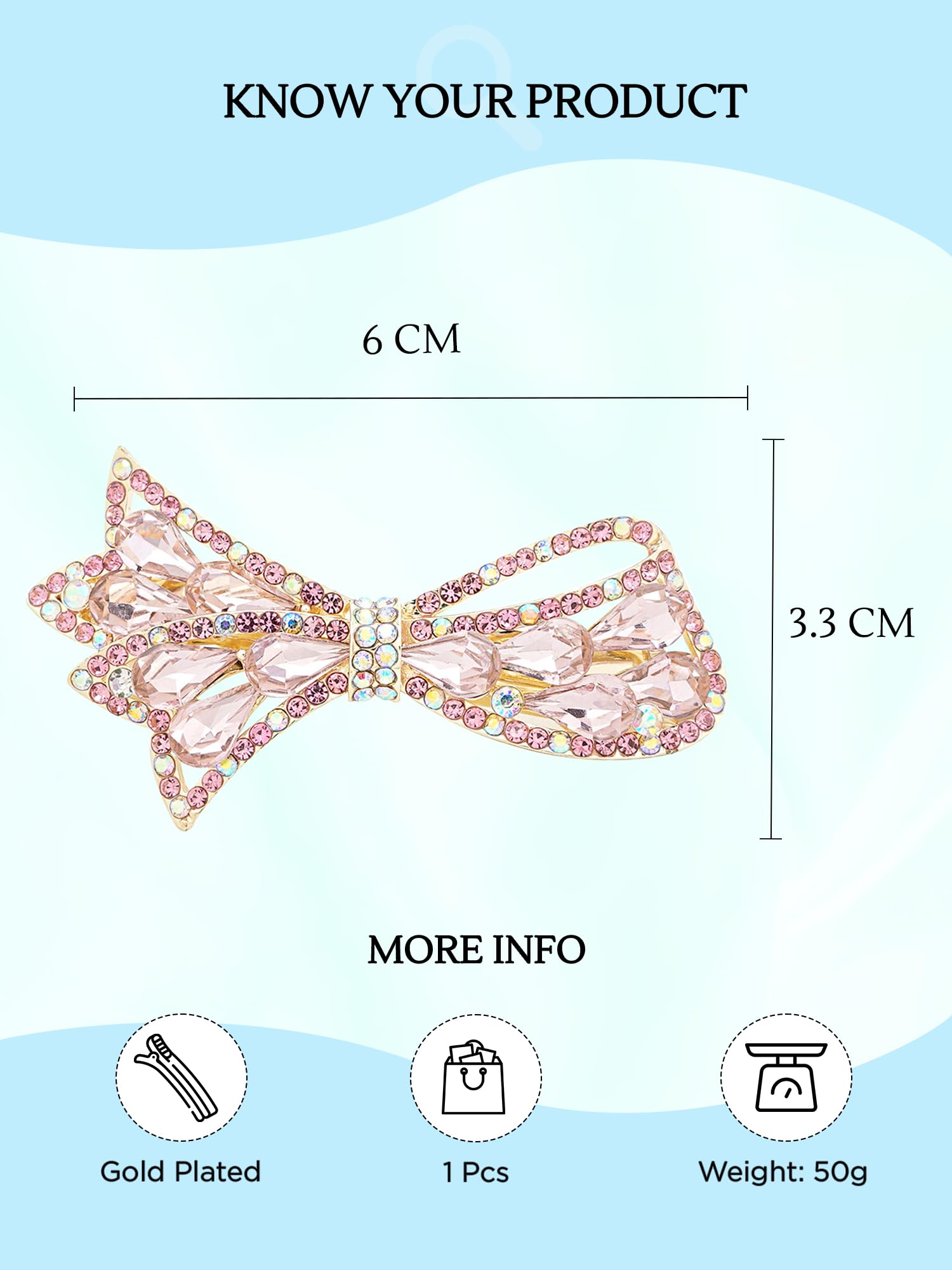 Elegant Yellow Crystal French Barrette Hair Clips for Women & Girls - Fashion Hair Accessories for Parties, Weddings & Daily Styling - Perfect Gift Idea
