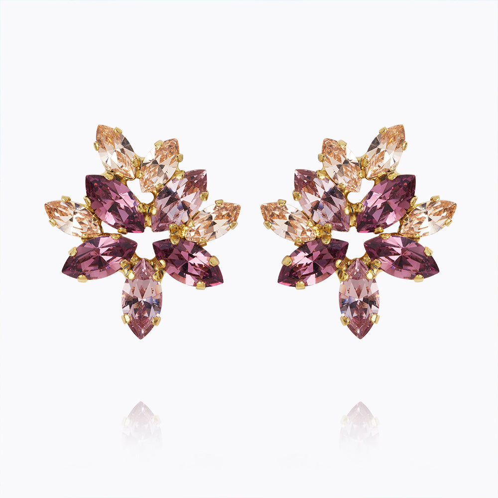 Melia Earcuff Earrings - Violet & Silver Combo | Boho Chic Handmade Jewelry for Women | Perfect for Parties, Weddings & Everyday Wear