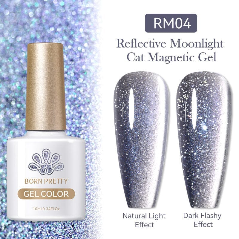 Reflective Moonlight Cat Magnetic Gel - 10ml Nail Polish for Night Glow & UV Protection - Perfect for Parties, Halloween & Nail Art Designs
