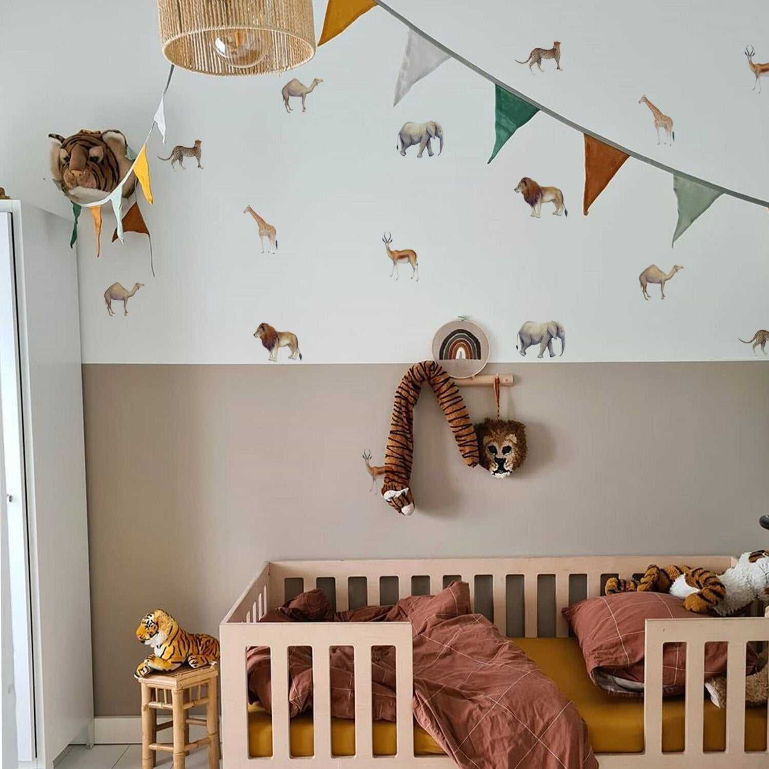 Animals Wall Decals & Stickers - Removable Nursery Decor for Kids Room, Baby Shower Gift, Classroom Decoration