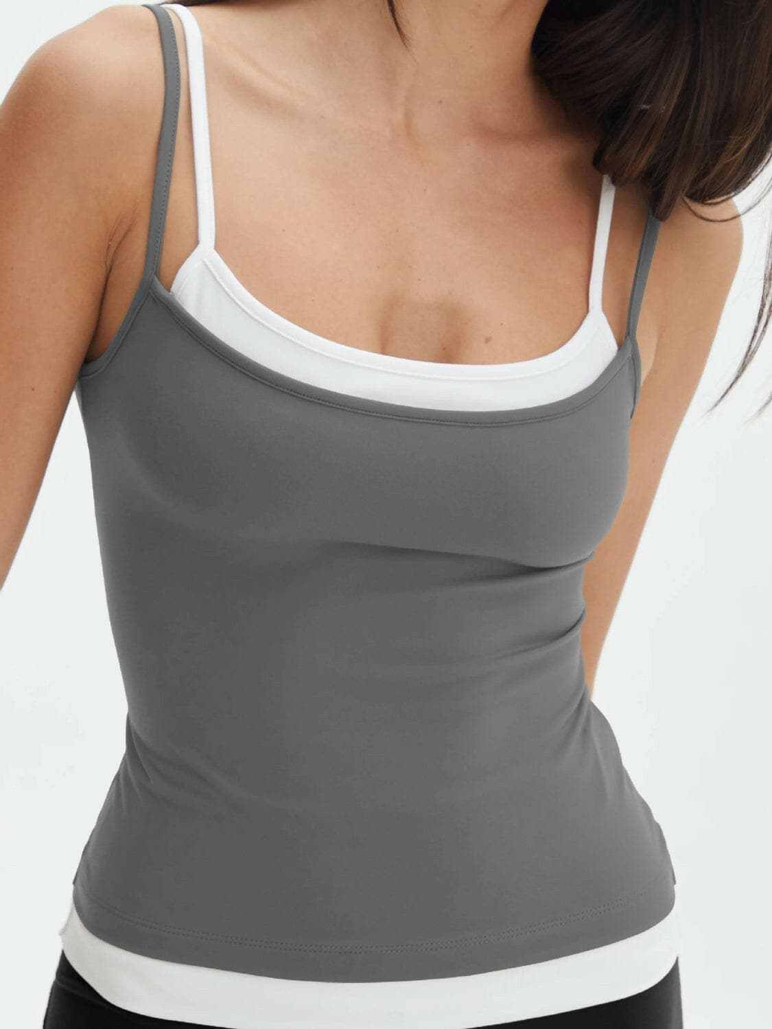 Stylish Faux Layered Cami Top for Women - Trendy Summer Tops & Casual Wear - Perfect for Date Nights, Office Outfits & Weekend Brunch