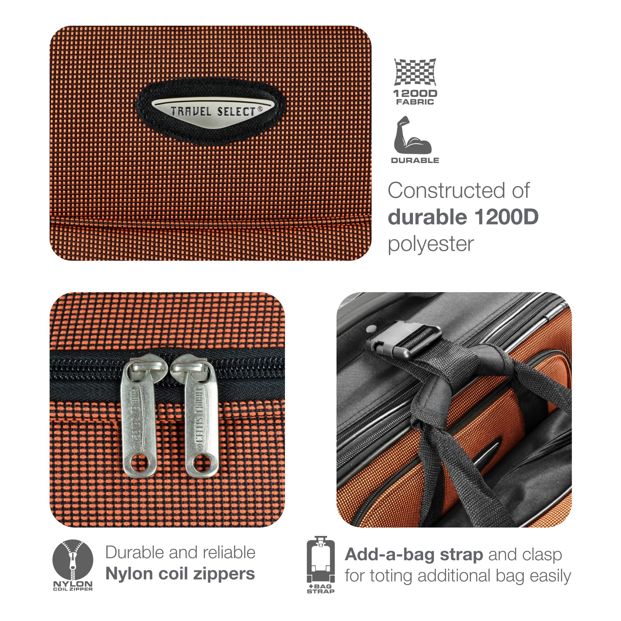 Travel Select Amsterdam Expandable Rolling Upright Luggage Set - 2-Piece Burgundy Suitcase for Air Travel & Business Trips | Durable Spinner Wheels & TSA Lock