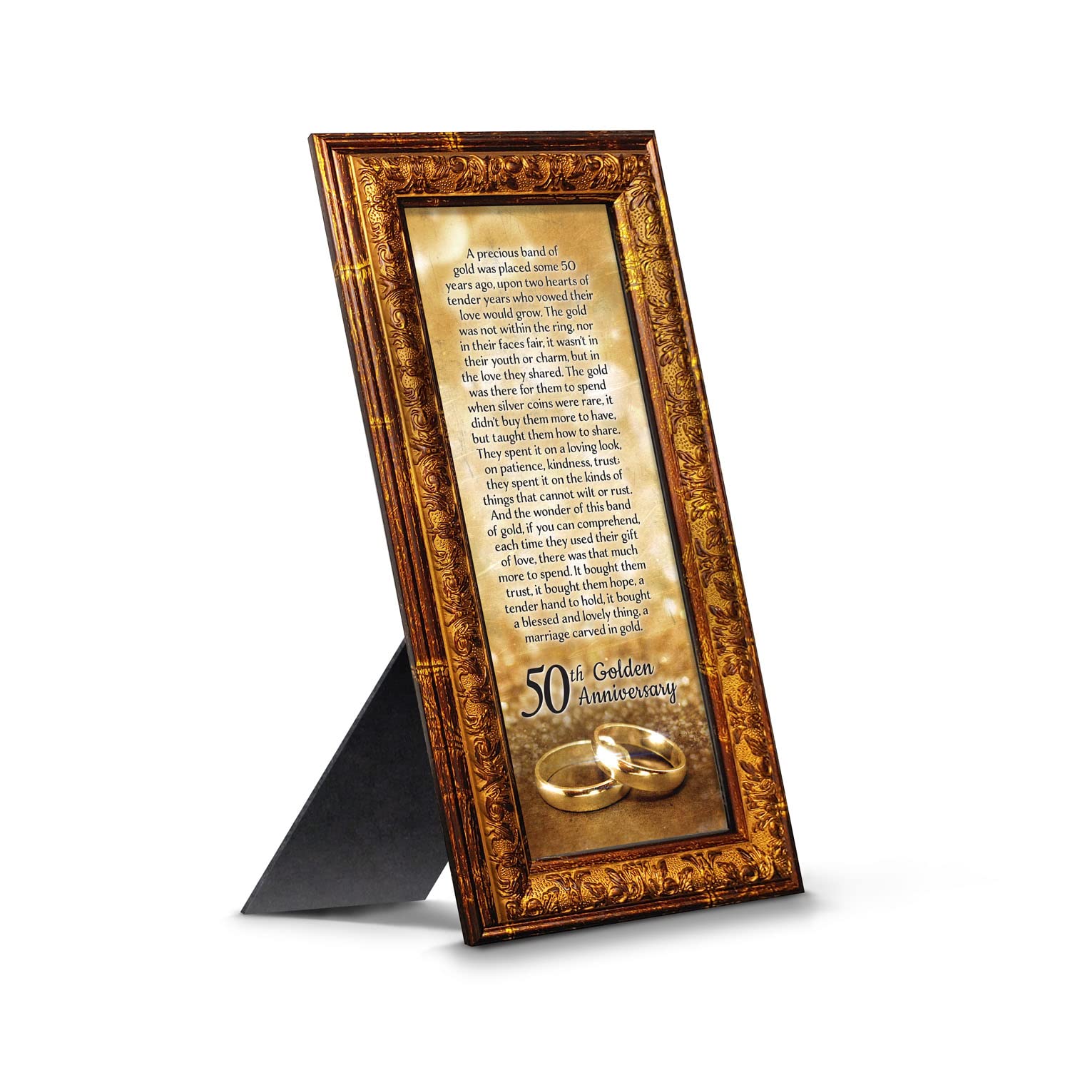 Golden Anniversary Gifts for Parents - Crossroads Home Décor 50th Wedding Anniversary Picture Frame (7318R) - Perfect for Displaying Cherished Memories in Living Rooms & Bedrooms