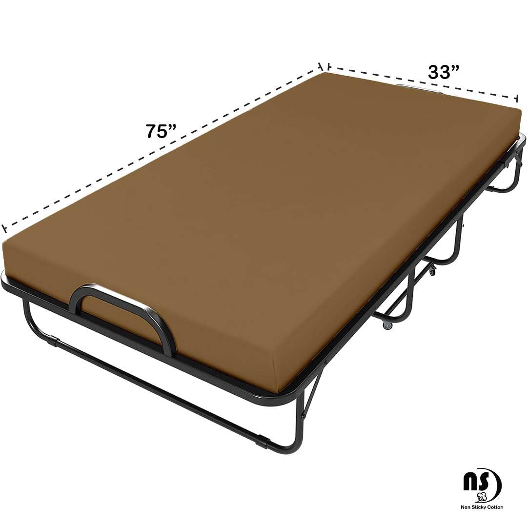 **Narrow Twin Fitted Sheets Set - 33x75 Inches, 100% Cotton Taupe Solid, 4-Piece for RV Bunk Beds, Guest Beds & Cots | Soft & Breathable for Comfortable Sleep**