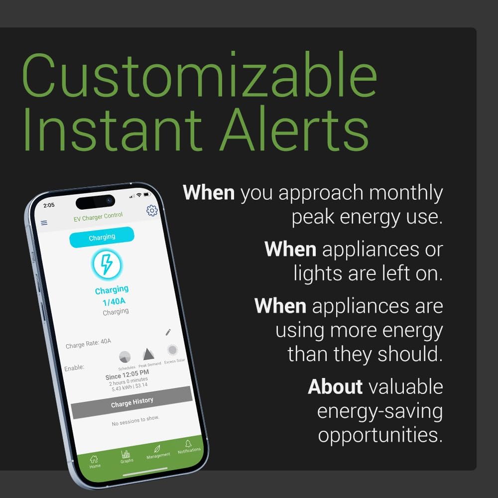 Emporia Gen 3 Smart Home Energy Monitor with 8 50A Circuit Sensors | Real-Time Electricity Usage Tracker | Solar & Net Metering Compatible | Home Automation Energy Savings | Perfect for Solar Homes & Energy-Conscious Households