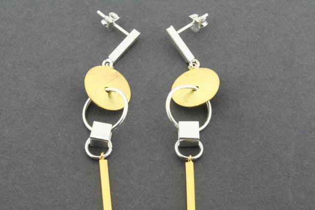 Long Deco Drop Earrings - Gold Plated Dangle Earrings for Women - Perfect for Parties, Weddings & Evening Events