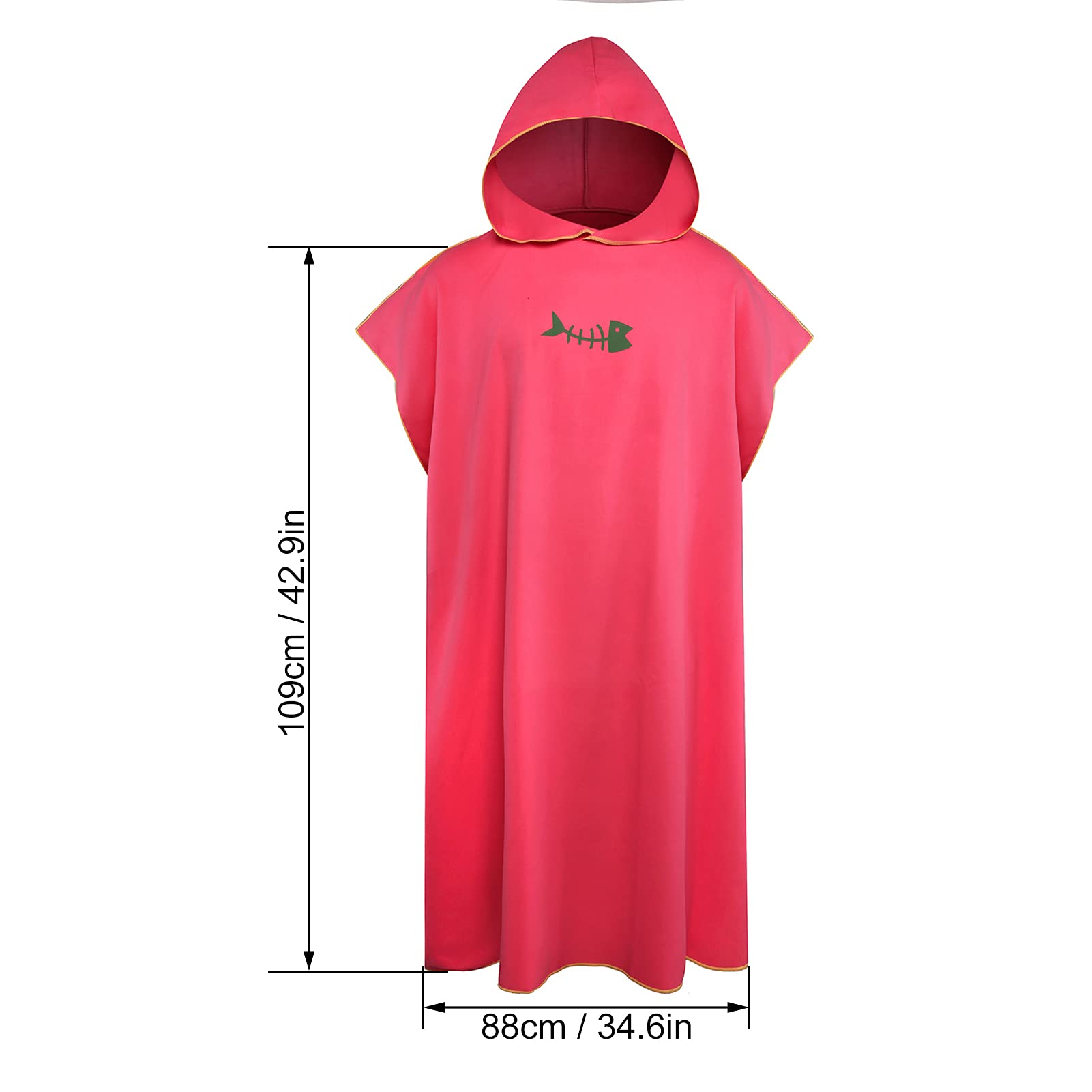 Lixada Quick-Dry Surf Poncho with Hood - Microfiber Beach Changing Towel & Swim Cover-Up for Adults | Perfect for Surfing, Swimming, Beach Trips & Outdoor Activities