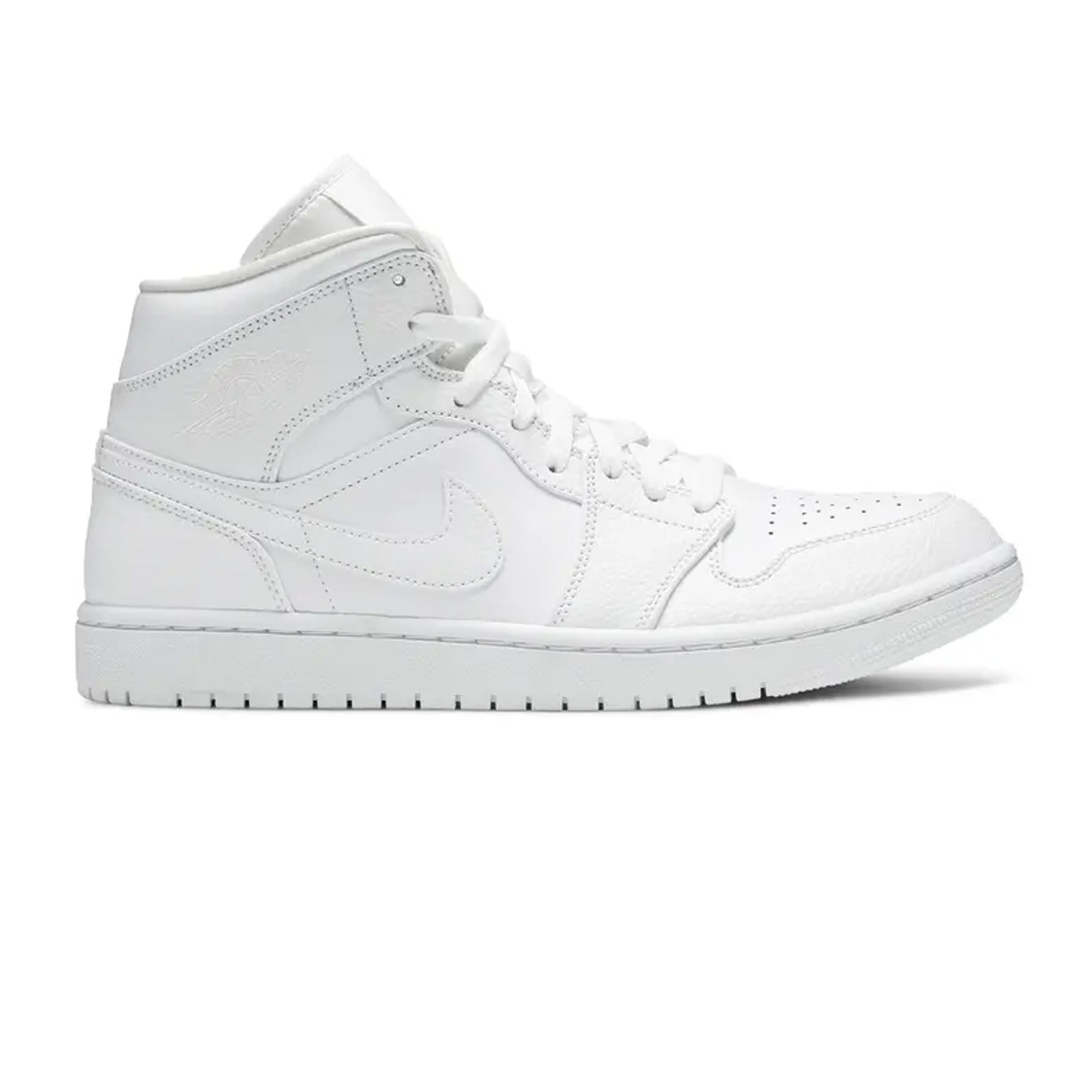 Air Jordan 1 Mid 'Triple White' Sneakers for Men (2020-2021) - Classic White Basketball Shoes for Casual Wear & Street Style