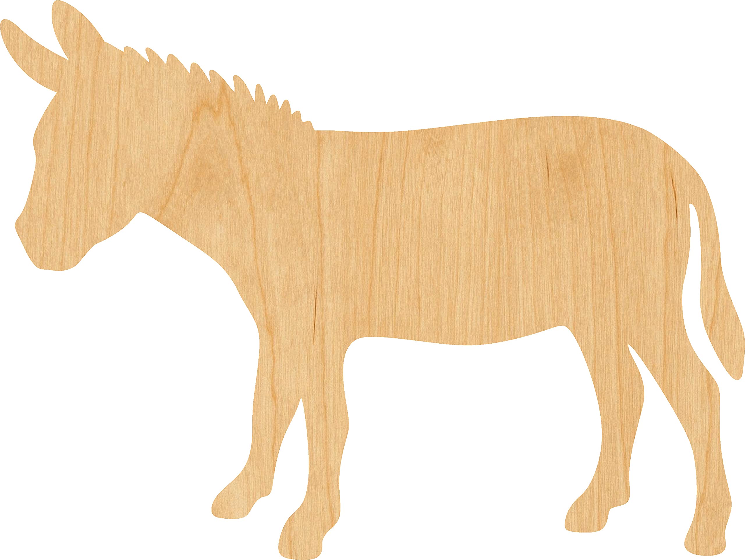 Laser Cut Donkey Wood Shape - 2 Inch DIY Craft Supplies for Scrapbooking, Home Decor, and Kids Crafts