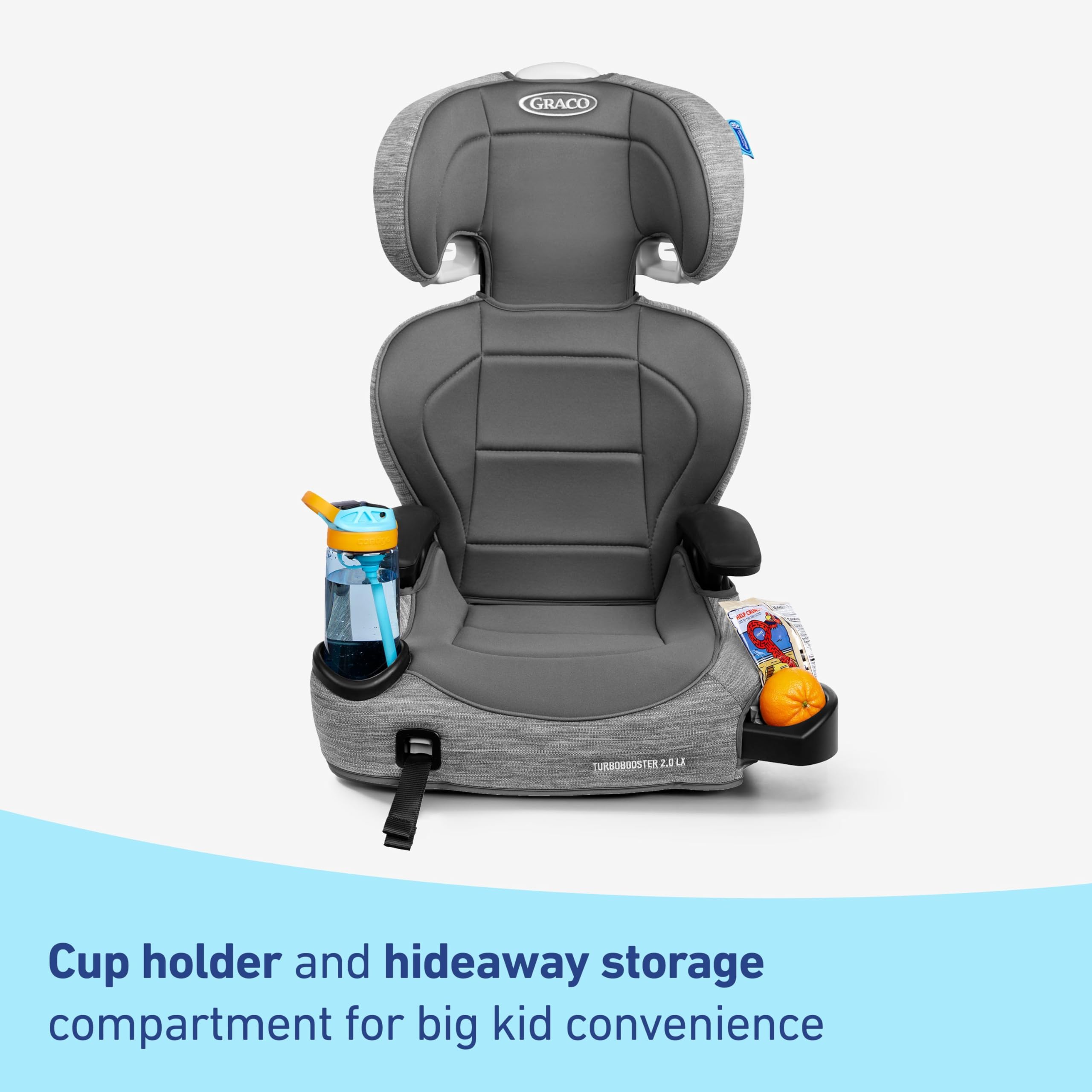 Graco TurboBooster 2.0 LX Highback Booster Car Seat with LATCH System - Safe & Comfortable Convertible Infant to Toddler Car Seat for Kids | Perfect for Family Travel, School Pickup & Road Trips