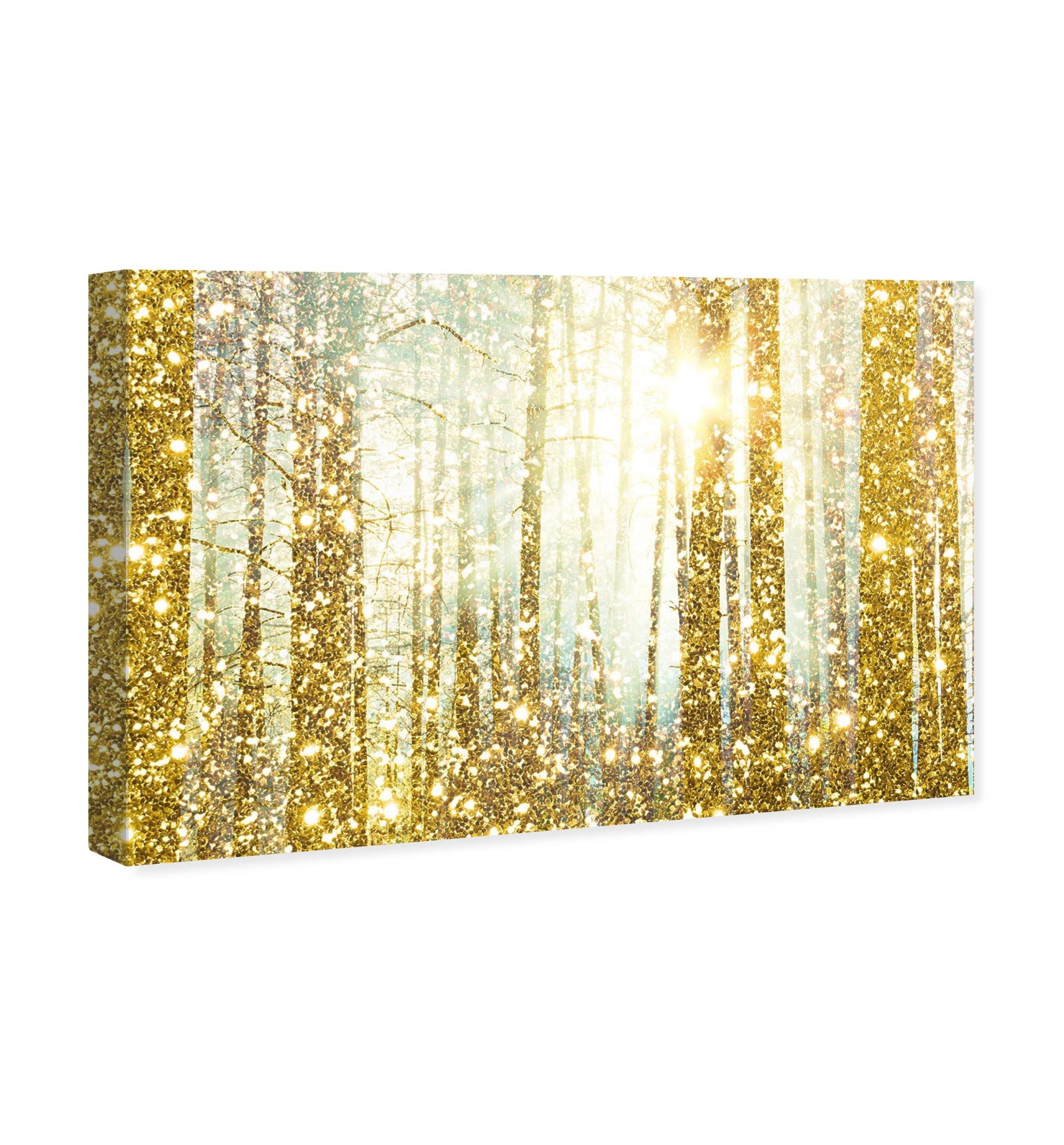 Oliver Gal Artist Co. Magical Forest Nature Landscape Wall Art Canvas Print - 15x10 Inch Gold Framed Home Decor for Living Room, Bedroom & Office