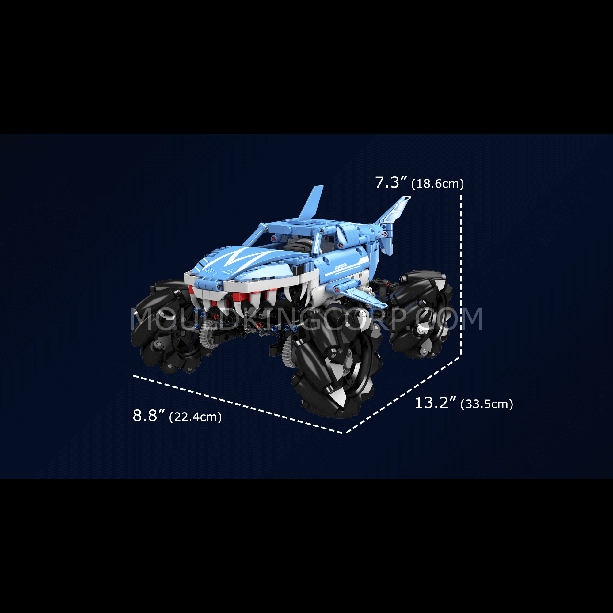 Mould King 18032 Remote Control Monster Truck Megalodon Building Blocks Set - 786 Pieces STEM Toy for Kids & Adults, Perfect for Birthday Gifts & Indoor Playtime