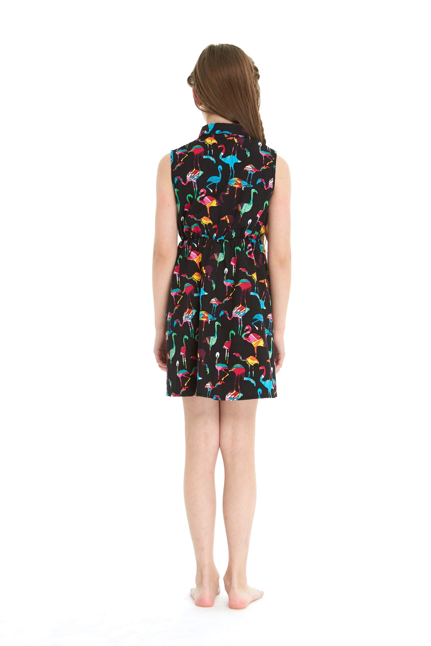 Stylish Matching Hawaiian Luau Mother Daughter Flamingo Print Shift Dress - Perfect for Beach Parties, Family Vacations & Summer Outfits