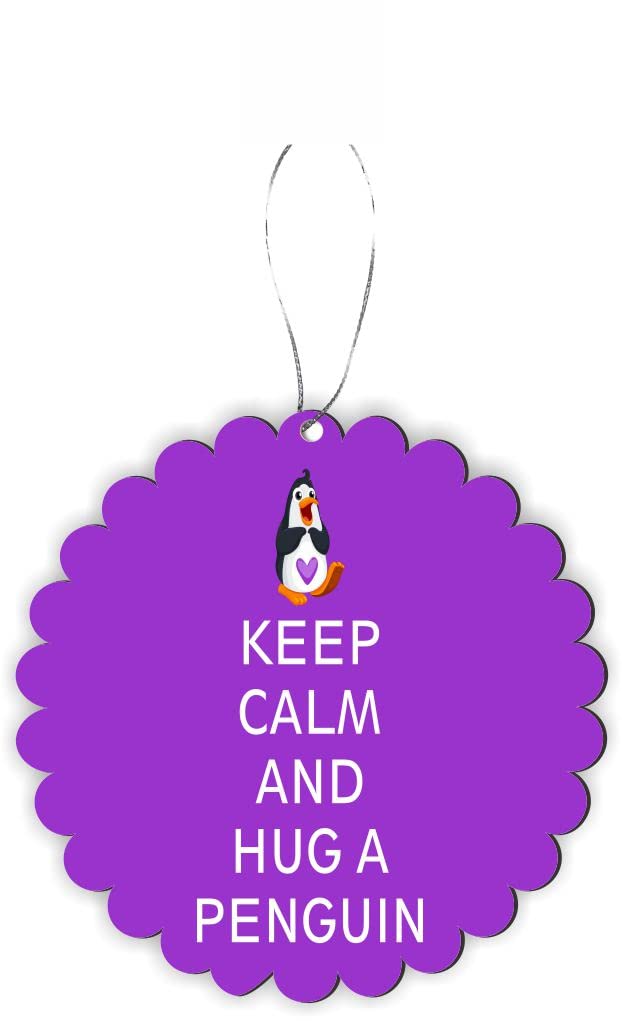 Purple Round Scallop Penguin Car Mirror Hanging Decor - Cute Christmas Tree Ornament for Vehicle & Home - Perfect Gift for Penguin Lovers & Holiday Decorations