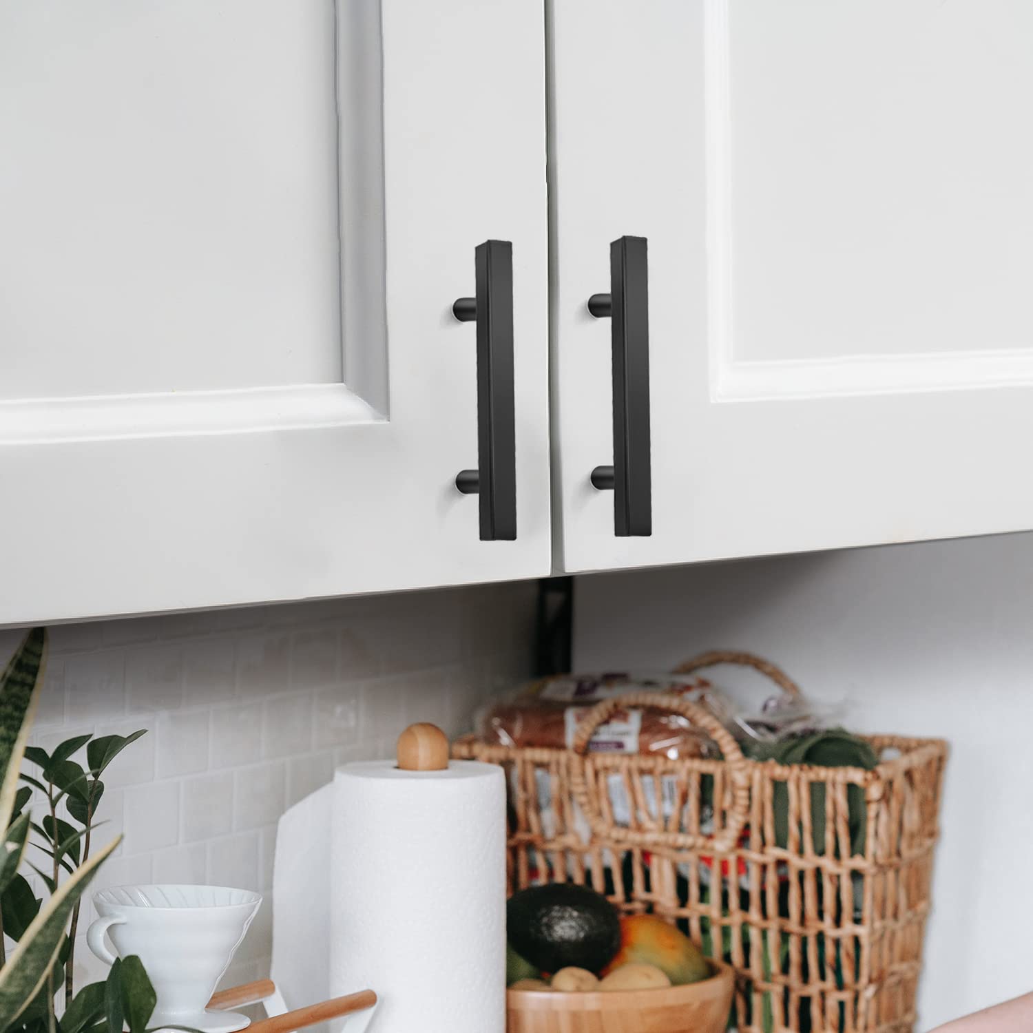 Ravinte 25 Pack 3 Inch Matte Black Cabinet Pulls - Kitchen Cabinet Handles with Drill Mounting Template (5in Overall Length) - Perfect for Modern Kitchen, Bathroom & Office Furniture Upgrade