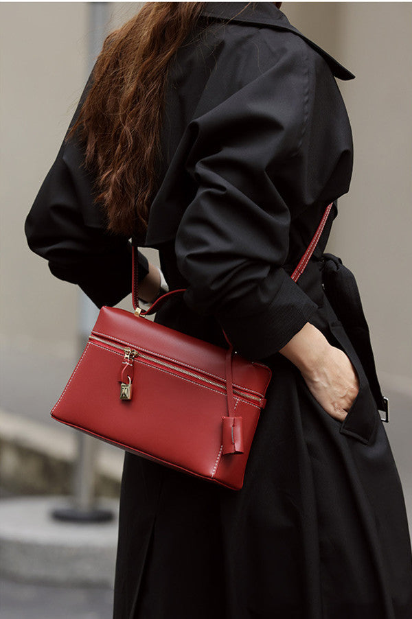 Stylish Genuine Leather Square Shoulder Bag for Women - Perfect for Work, Travel & Everyday Use