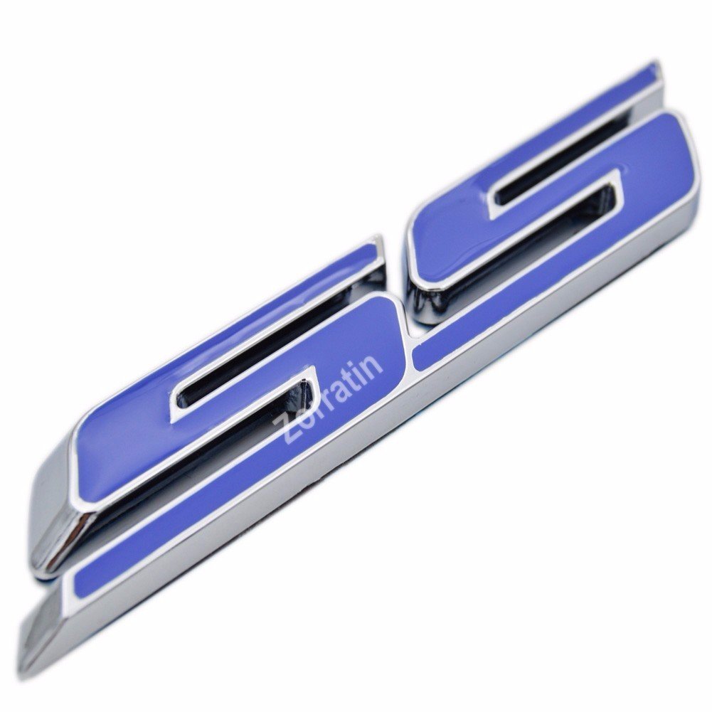 High-Quality Small SS Logo Grill Side Trunk Lid Emblem Badge - Chrome Sport Performance Exterior Trim Decal with Pre-Adhesive for Chevy Camaro, Impala, Corvette, Trailblazer - Perfect for Car Customization & Show Events