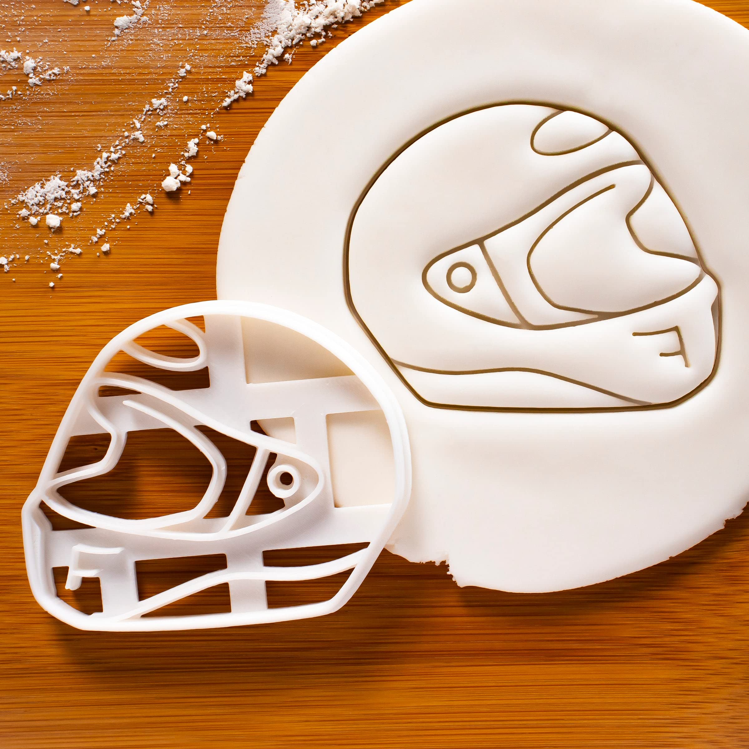 Motorcycle Helmet Cookie Cutter - 1 Piece Stainless Steel Baking Tool for Biker Themed Cookies | Perfect for Motorcycle Enthusiast Parties, Biker Gifts & Themed Desserts