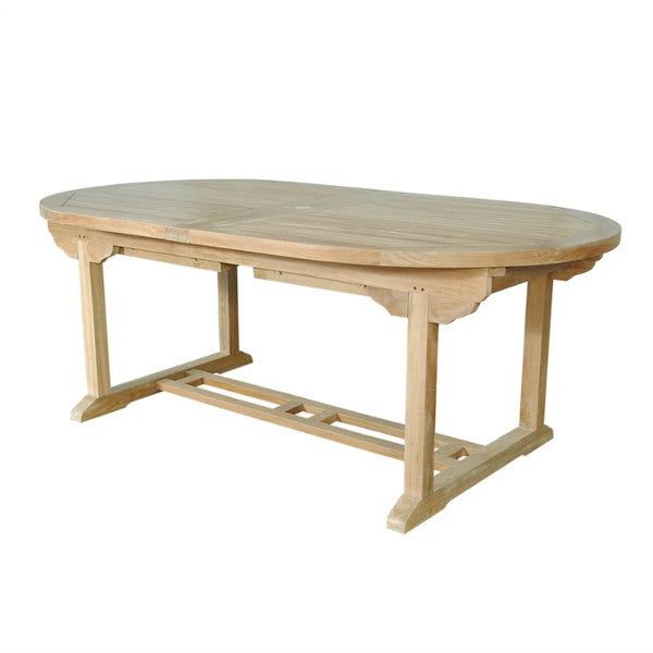 Bahama 117 Inch Oval Extension Dining Table with Double Leaves - Perfect for Large Family Gatherings & Entertaining Guests