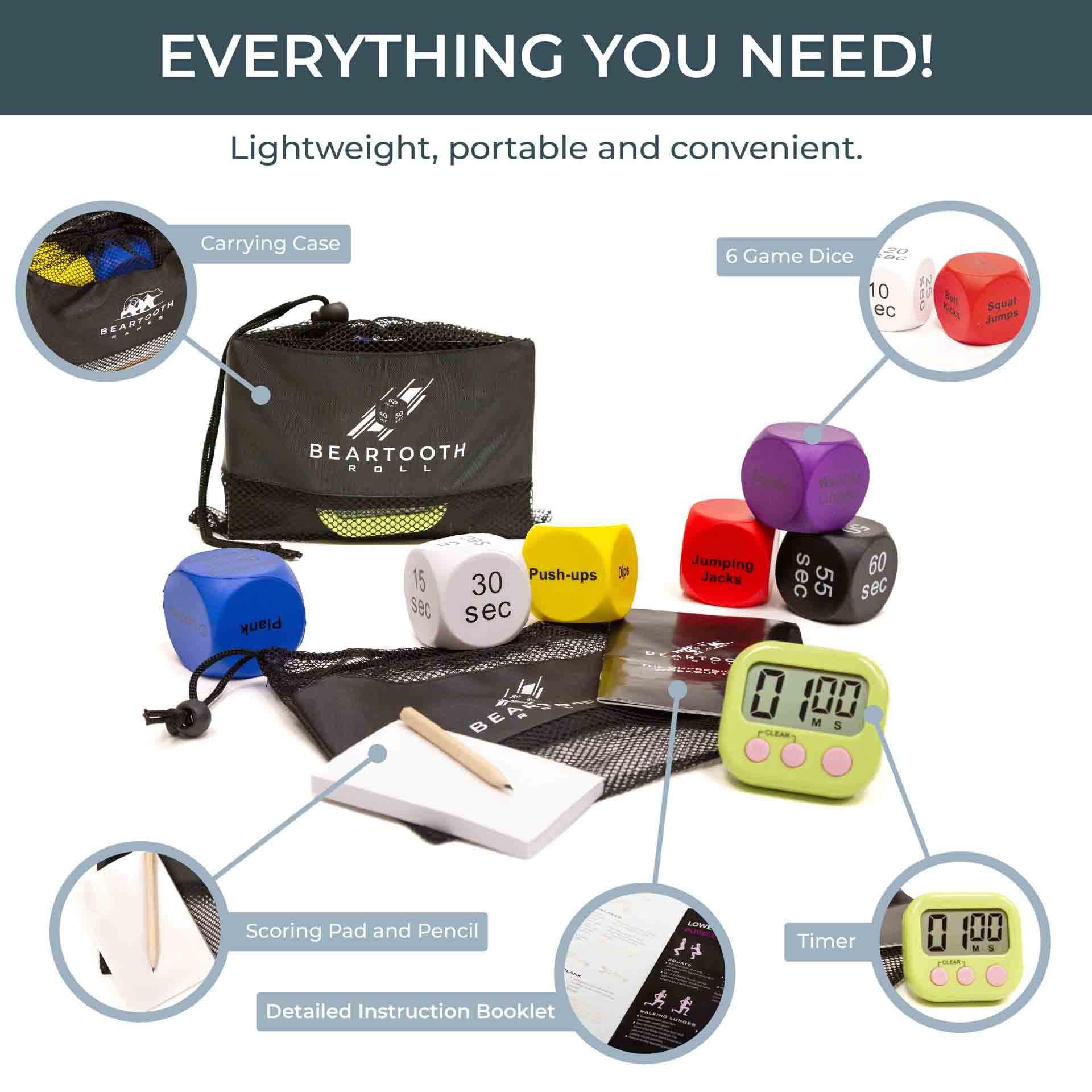 Beartooth Roll 6 Exercise Dice - Fitness & Crossfit Workout Equipment for Gym & Home Training
